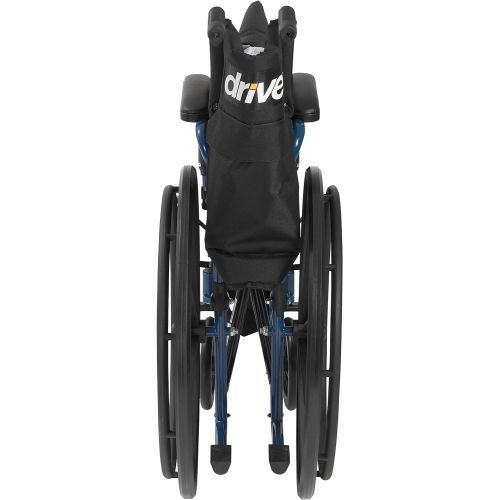  Drive Medical Blue Streak Wheelchair with Flip Back Desk Arms, Swing Away Footrests, 18 Seat