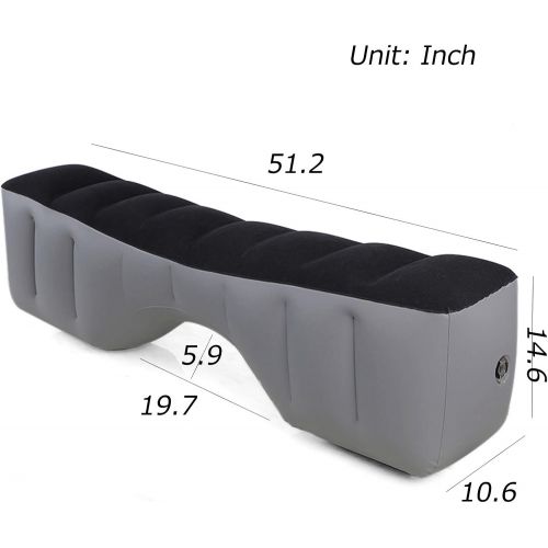  Drive Travel Car Air Mattress with Air Pump Inflatable Bed for Car Backseat Car Travel Bed Backseat Mattress Portable Car Mattress for Vehicle Cushion Camping Blow Up Mattress for car(Gray)