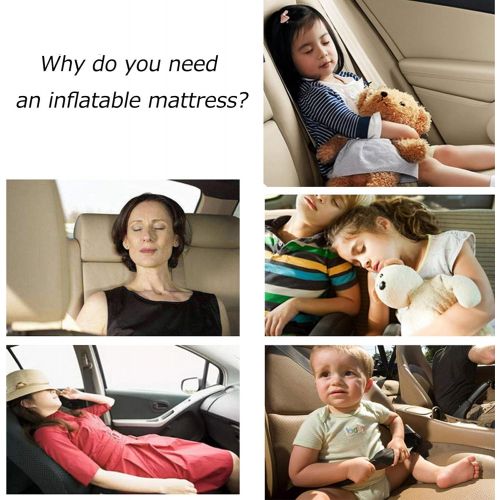  Drive Travel Car Air Mattress with Air Pump Inflatable Bed for Car Backseat Car Travel Bed Backseat Mattress Portable Car Mattress for Vehicle Cushion Camping Blow Up Mattress for car(Gray)