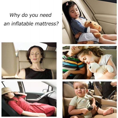  Drive Travel Car Air Mattress Inflatable Bed for Car Backseat Car Travel Bed Backseat Mattress Portable Car Mattress for Vehicle Cushion Camping Blow Up Mattress for car (Gray Without Air Pump)