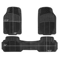 DriveComforts PIC AUTO Universal Rubber Floor Mats for Car, SUV, Van & Trucks (3-piece, black)