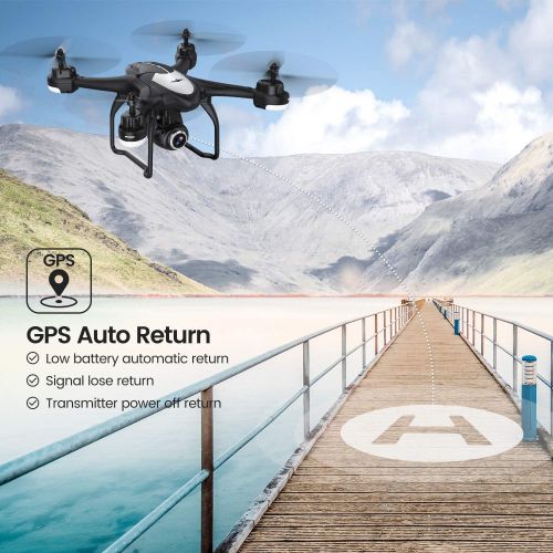  [아마존 핫딜]  [아마존핫딜]Potensic T18 GPS Camera Drone, FPV RC Quadcotper with 1080P HD Camera Live Video, GPS Auto Return Home, Altitude Hold, Follow Me, 2 Batteries and Aluminum Carrying Case