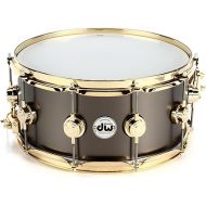 DW Collector's Series Metal Snare Drum 6.5 x 14-inch - Satin Black Over Brass - Gold Hardware
