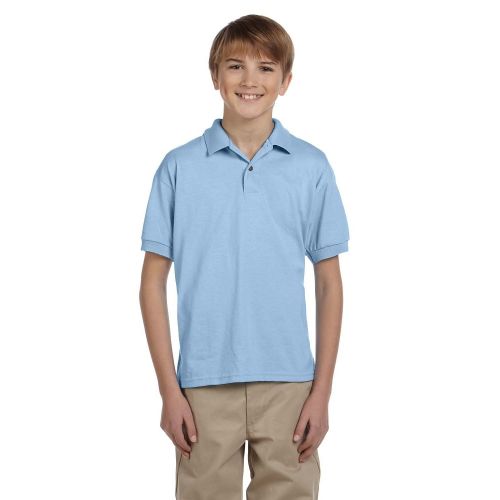  Dryblend Boys Light Blue Jersey Polo Shirt by Gildan