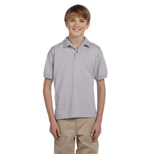  Dryblend Boys Grey Jersey Polo Sport Shirt by Gildan