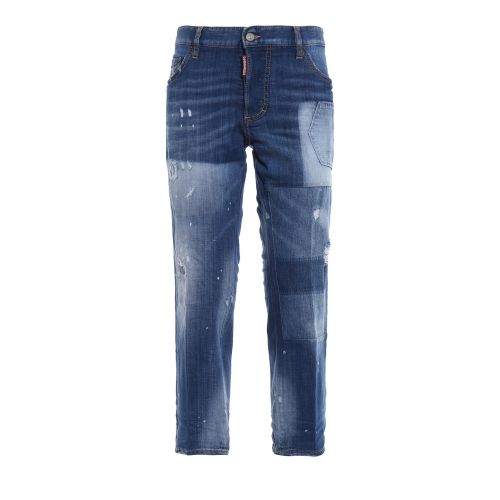  Dsquared2 Boyfriend patchwork effect jeans