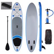 Dtemple Inflatable Stand Up Paddle Board, 10 PVC Inflatable SUP With Adjustable Paddle Pump and Backpack