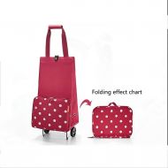Du hui Creative Waterproof Foldable Handbag Travel Bag Suitcase with Wheels, Expandable Wheeled Travel Duffel Luggage Bag Handbag, Lightweight Grocery Shopping Bag, Luggage cart (Color :