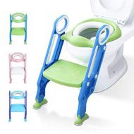 DuDuEase Potty Training Toilet Seat with Step Stool Ladder for Kids Children Baby Toddler Toilet Training Seat Chair with Soft Cushion Sturdy and Non-Slip Wide Steps for Girls and Boys (Blu