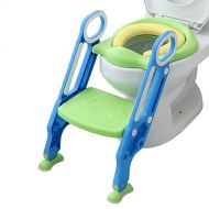 DuDuEase Potty Training Toilet Seat with Step Stool Ladder for Kids Children Baby Toddler Toilet Training Seat Chair with Soft Cushion Sturdy and Non-Slip Wide Steps for Girls and Boys (Blu