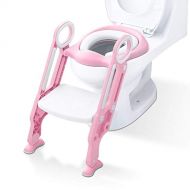 DuDuEase Potty Training Toilet Seat with Step Stool Ladder for Kids Children Baby Toddler Toilet Training Seat Chair with Soft Cushion Sturdy and Non-Slip Wide Steps for Girls and Boys (Pin