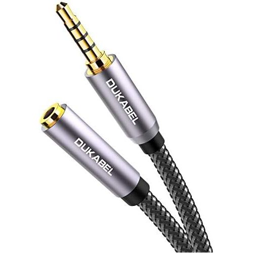  [아마존베스트]DuKabel Headset Extension 4-Pin TRRS Nylon 3.5 mm Stereo Audio Extension Cable (Male to Female) Jack Adapter Cable for Lavalier Microphone with Gold-Plated Contacts - Top Series 1.