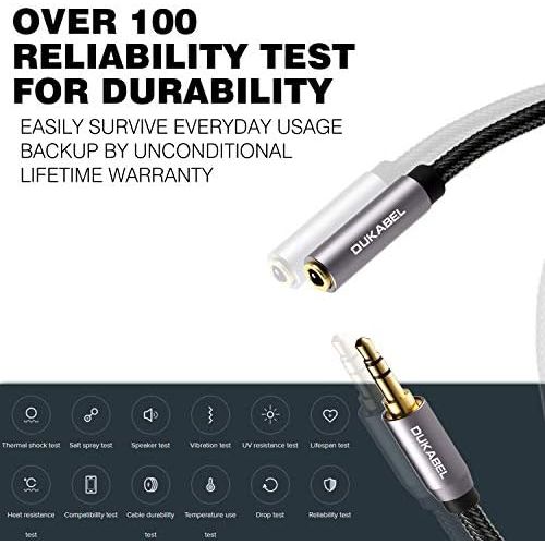  [아마존베스트]DuKabel Headset Extension 4-Pin TRRS Nylon 3.5 mm Stereo Audio Extension Cable (Male to Female) Jack Adapter Cable for Lavalier Microphone with Gold-Plated Contacts - Top Series 1.