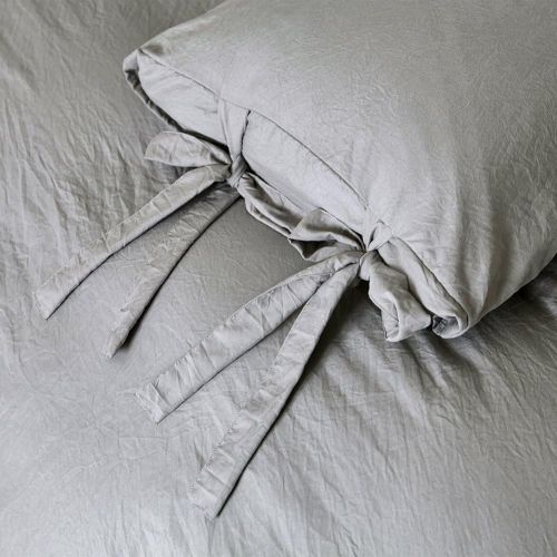  [아마존베스트]DuShow Gray Twin Duvet Cover Set Kids Solid Washed Cotton Soft High Thread Count Comforter Cover Set