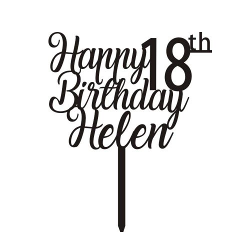  DuZhome Cake Topper - personalized happy birthday cake topper, custom cake topper, wooden birthday...