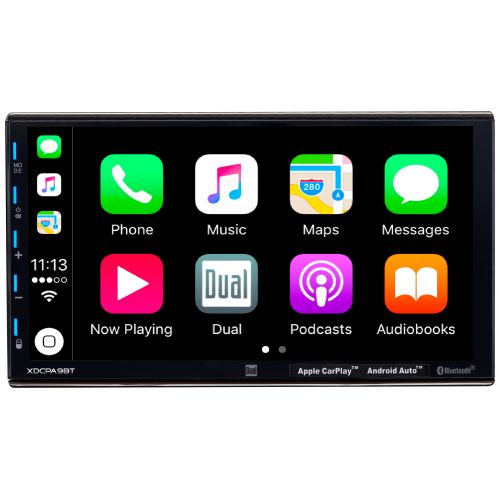  Dual Electronics XDCPA9BT 7 inch LED Backlit LCD Digital Multimedia Touch Screen Double DIN Car Stereo with Built-In Apple CarPlay, Android Auto, Bluetooth & USB Port