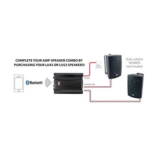  [아마존베스트]Dual Electronics DBTMA100 Micro Wireless Bluetooth 2 Channel Stereo Class-D Amplifier with | Universal Plug-In | Stereo RCA Outputs | 100 Watts Peak Power | 100ft of extended Wirel