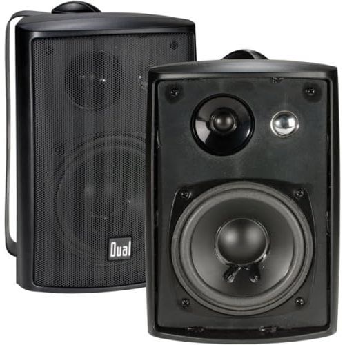  [아마존베스트]Dual Electronics LU43PB 3-Way High Performance Outdoor Indoor Speakers with Powerful Bass | Effortless Mounting Swivel Brackets | All Weather Resistance | Expansive Stereo Sound Co