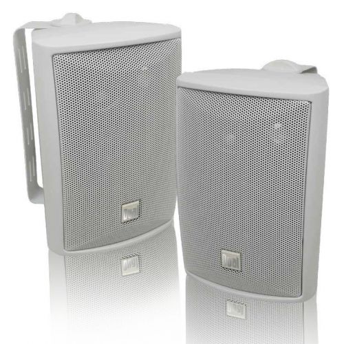  Dual Electronics LU43PW 3-Way High Performance Outdoor Indoor Speakers with Powerful Bass | Effortless Mounting Swivel Brackets | All Weather Resistance | Expansive Stereo Sound Co