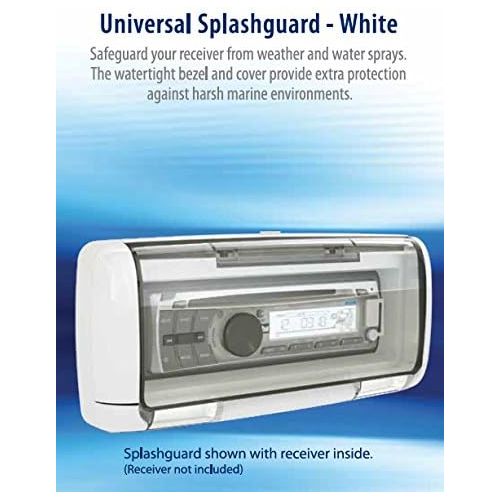  Dual Electronics SG3 Transparent Waterproof Marine Splashguard Radio Housing Unit Single DIN, White, 0 inches