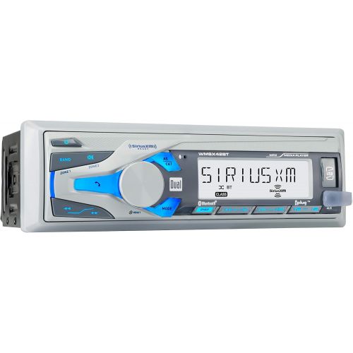  Dual Electronics WMSX42BT Marine Stereo LCD Single DIN Marine Radio with Built-in Bluetooth SiriusXM SXV300 Tuner USB Port