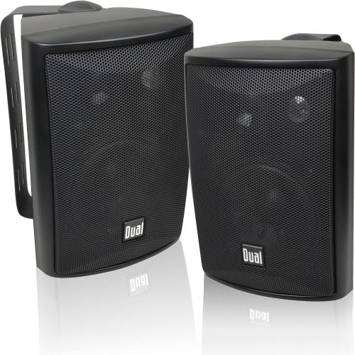  [아마존베스트]Dual Electronics LU43PB 3-Way High Performance Outdoor Indoor Speakers with Powerful Bass | Effortless Mounting Swivel Brackets | All Weather Resistance | Expansive Stereo Sound Co