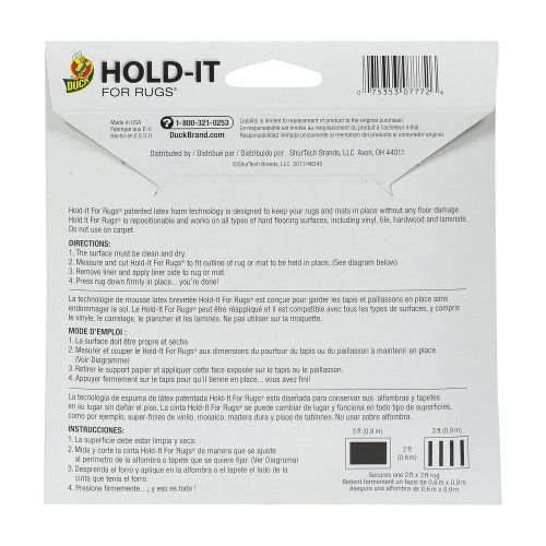  Duck Brand 260485 Hold-It Adhesive for Rugs, 10 by 20-Inch Sheet