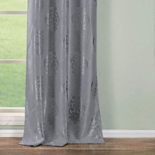  Duck River Textile Hastings Heavy Medallion Insulated Blackout Room Darkening Window Curtain Set of 2 Panels, 36 X 84 Inch, Taupe, 2 Piece