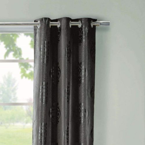  Duck River Textile Hastings Heavy Medallion Insulated Blackout Room Darkening Window Curtain Set of 2 Panels, 36 X 84 Inch, Taupe, 2 Piece