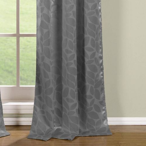  Duck River Textiles Zayden Thermal Blackout Darkening Window Curtain Set of 2 Panels, 38 x 96, Grey