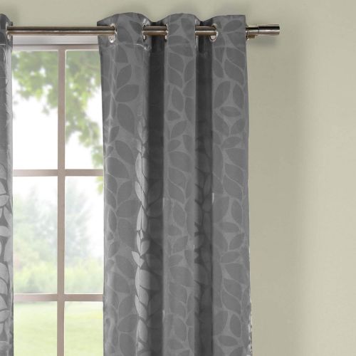  Duck River Textiles Zayden Thermal Blackout Darkening Window Curtain Set of 2 Panels, 38 x 96, Grey