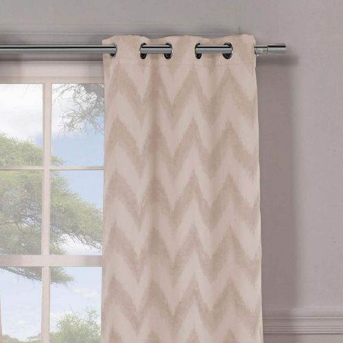  Duck River Textiles Lysanna Chevron Blackout Darkening Window Curtain Set of 2 Panels, 38 x 84, Beige