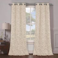 Duck River Textiles - Lewis Solid Faux Silk Textured Blackout Room Darkening Grommet Top Window Curtains Pair Panel Drapes for Bedroom, Living Room - Set of 2 Panels - 38 X 84 Inch