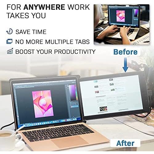  [아마존베스트]Mobile Pixels Duex Pro - Upgraded 2.0 Portable Monitor for Laptops - 12.5 Full HD USB Screen Plug and Play