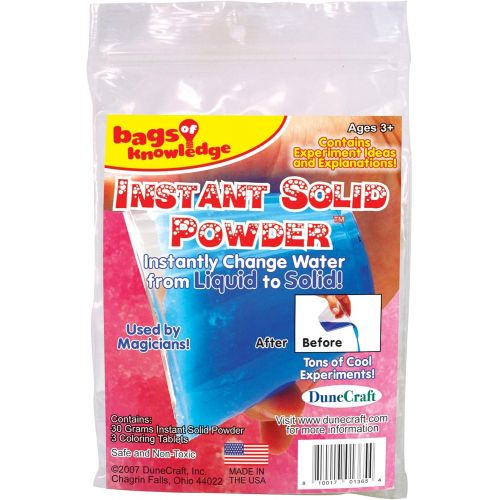  Dunecraft Instant Solid Powder Science Kit, Red, Yellow, Blue Tablets