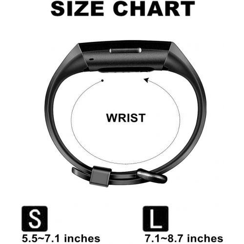  [아마존베스트]Dunfire Replacement Wristbands for Fitbit Charge 3 /Charge 3 SE, Large and Small Size Sports Accessories Bands for Women and Men, Classic and Air Holes Style