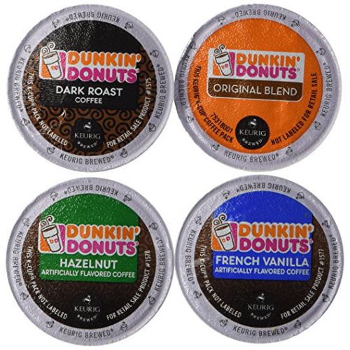  Cup Grinders 20 Count - Dunkin Donut Coffee Variety K Cups for Keurig K-Cup Brewers and 2.0 Brewers - Original Blend, Dark Roast, Hazelnut, French Vanilla