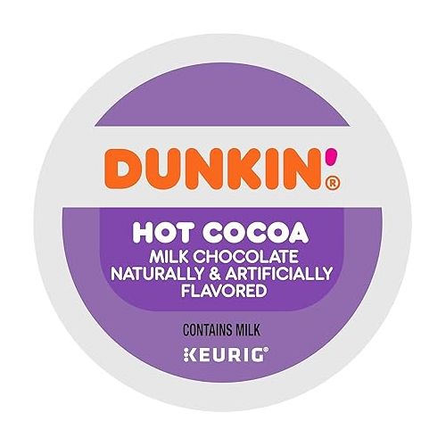  Dunkin' Donuts Milk Chocolate Hot Cocoa, Keurig K-Cup Pods, 22/Box (611227377215) (1261)