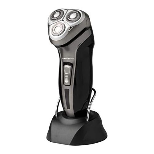  Electric Razor for Men with 3 Refills Rechargeable Beard Moustache and Dunlop Rules Black Battery
