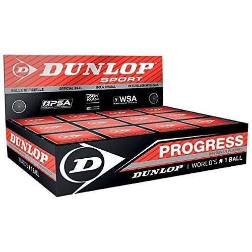  New Dunlop Progress Durable Training Match Squash Balls - Box of 12
