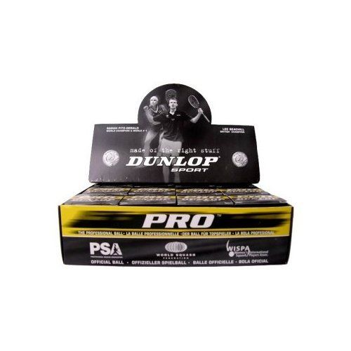  Dunlop DUNLOP Pro Double Yellow Dot Squash Balls - MEGAPACK BIG SAVINGS!