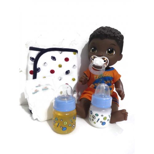  Dunn Associates Compatible with Baby Alive Snackin Luke - Football Set | 2oz Preemie Sports Bottles | Fake Milk +...