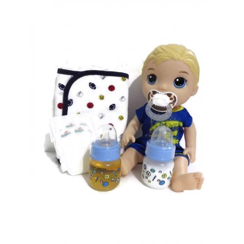  Dunn Associates Compatible with Baby Alive Snackin Luke - Football Set | 2oz Preemie Sports Bottles | Fake Milk +...