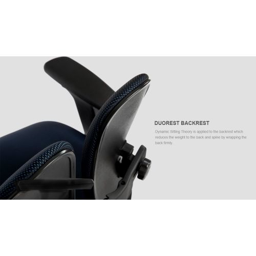  Duorest DUOREST DR-250G Leaders Office & Desk Chair with 3D Design Backrest, Urethane Caster, Tilt, Arm Rest (Black Leather (Synthetic))