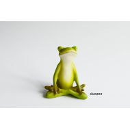 /Duozee Miniature Enchanted Fairy Garden House Frog Figurine, Yoga Frog, Frog Figure, Miniature Frog, Miniature Garden