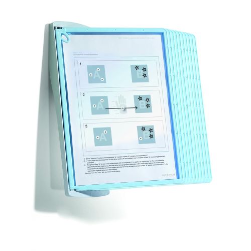  Durable DURABLE SHERPA Style 10-Panel Wall Reference System, Light Blue Borders (594306)