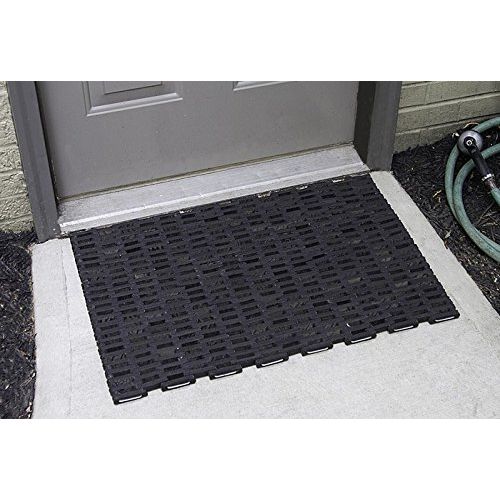  Durable Corporation Durable Durite Recycled Tire-Link Outdoor Entrance Mat, Herringbone Weave, 36 x 72, Black