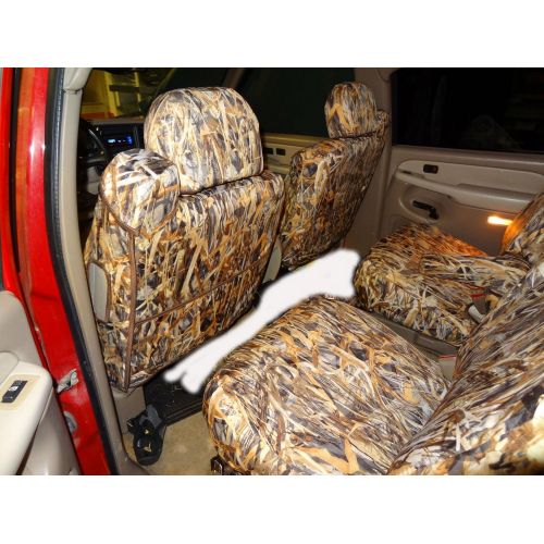  Durafit Seat Covers, C1070-SA-C Camo, 2000-2002 Chevy Suburban & Tahoe and GMC Yukon Front Captain Chairs with Side Impact Airbags and Electric Controls, Custom Seat Covers in Sava