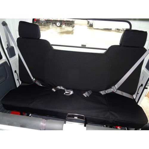  Durafit Seat Covers, I2280-I2281 C1, 2007-2018 Isuzu NPR Crew Cab, 40/60 Split Bench Seat, Driver Side Bucket, Passenger Side Bench, Waterproof Seat Covers in Black Endura Fabric