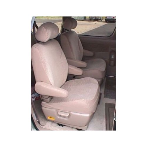  Durafit Seat Covers, Made to fit 2005-2008 Sienna LE, 7 Passenger Van, Complete 3 Row Set, Exact Fit, (Without Side Impact Airbags) in Tan Velour Fabric